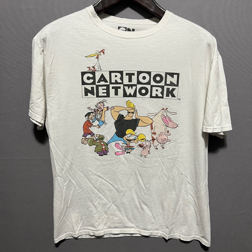 Cartoon Network Mens White Graphic T-Shirt Johnny Bravo Dexter Large 2022